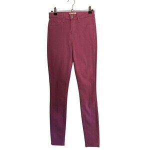 L'Agence Jeans Women's Size 25 Pink Marguerite Cotton Blend Tapered Leg